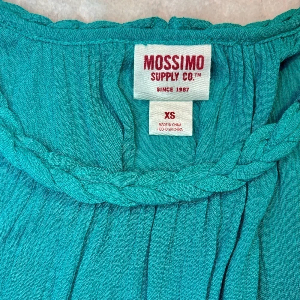 NWT Mossimo Tank Top XS Teal / Jade Green Braided Straps Rayon Boho - Picture 10 of 13